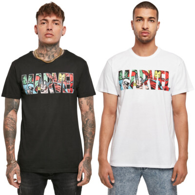 Merchcode Marvel Logo Character Tee Herren Oberteil T-Shirt Baumwolle Jersey Men
