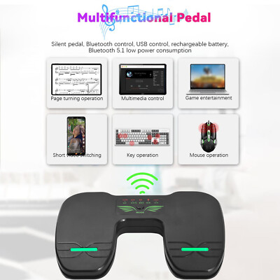 Wireless Page Turner Pedal Music Page Turner Rechargeable 10 Working Modes P4N2