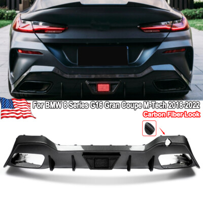 F1 Style Rear Bumper Lip Diffuser w/LED Light For BMW 8 Series G16 4D MT 2018-ON