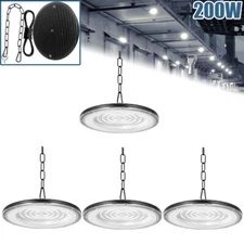 4Pack 200W Super Bright Warehouse LED UFO High Bay Lights Factory Shop GYM Light
