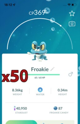 50x Froakie Pokemon Bundle !! Good Chance of Lucky and Good IVs !! Go