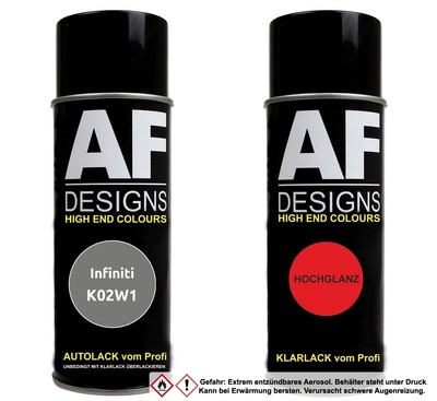 Spraydose für Infiniti K02W1 Grey Basislack Klarlack Sprühdose 400ml