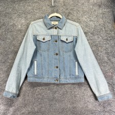 Chelsea & Violet Button Down Jean Jacket Womens Large Denim Blue