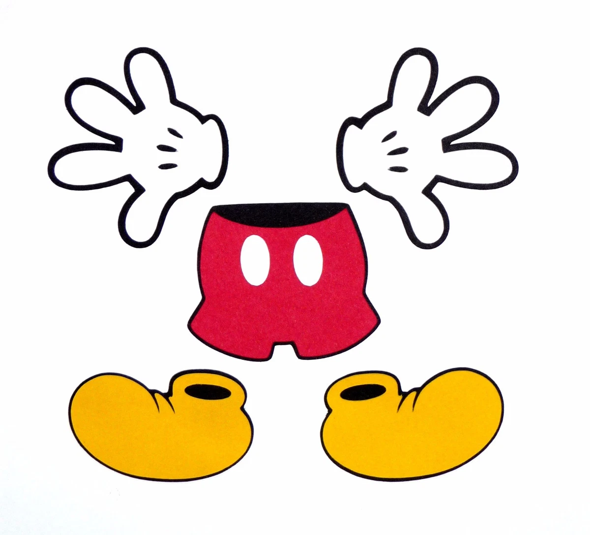 15pc 2" layered paper Die Cuts MICKEY MOUSE body parts gloves feet  pants theme | eBay