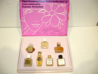 7 pc Vintage 1960's Mini Perfume Cosmopolitan Collection Fame de Corday Replique