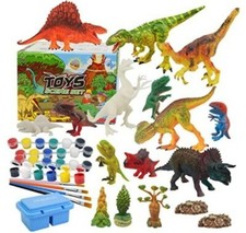 Dinosaur Arts  Crafts for Kids, Dinosaur Painting Kit with 12 Figurines DIY