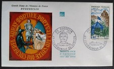 ENVELOPPE PREMIER JOUR TIMBRE N° 1578 DU GUESCLIN OBLITÉRÉ CHÂTEAUNEUF DE 1968