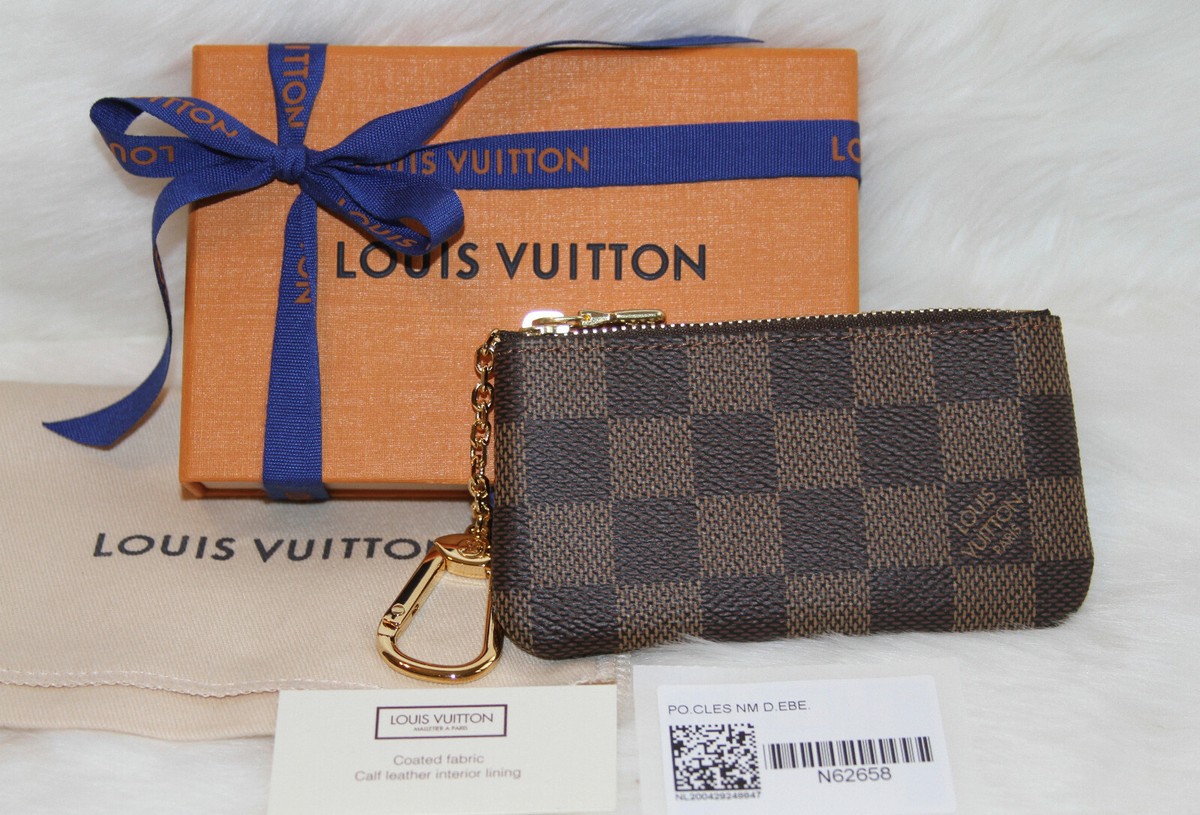 Made in FRANCE~LOUIS VUITTON Key Pouch Damier Ebene Coin Purse