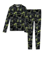 Athletic Works Boys Thermal Waffle Underwear Set Black Green Size XXL 18 NEW