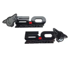 NEW Black Howling Coyote 5.0 Fender Emblems Fits 15-23 Mustang-Universal Fit