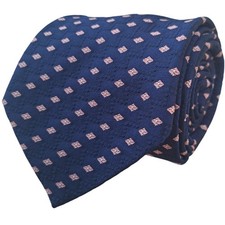 MOSCHINO Mens Tie Dark Blue – Pink Diamonds & Zig Zag