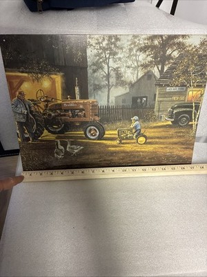 Dave Barnhouse Common Ground Farmall Tractor Farm Print on Tin 17 x 12 Farmer