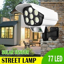 Motion Sensor Solar Spotlight,Outdoor Flood Light,Fake Camera 77 LED Garden Lamp