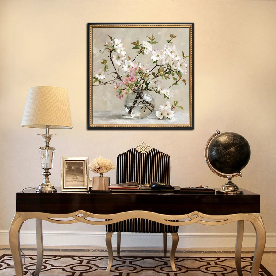 Arte en lienzo enmarcado retro naturaleza muerta flores decoración del hogar arte de pared impresiones pintura Foto 2 de 4