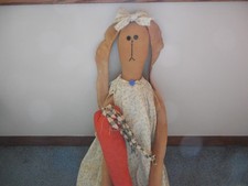 Country or Primitive Look Cloth Rabbit Doll