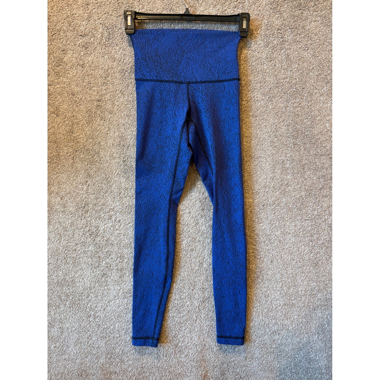 Lululemon Blue Black Static Print High Rise Leggings Womens