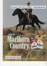 Original 1981 Marlboro Cigarettes vintage print ad, advertising: Cowboy & horse