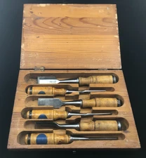 E.A. Berg Eskilstuna Sweden -6 Pc. 1027 Butt Chisel set  1/4"--1  1/4"