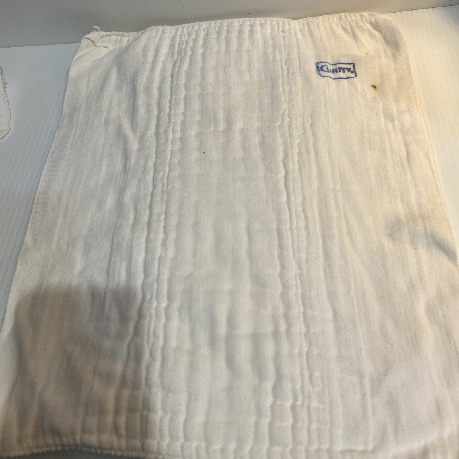 Lot Of 10 Curity Vtg Prefold Cloth Baby Diapers 16x13 Heavy Duty Some Stains/209