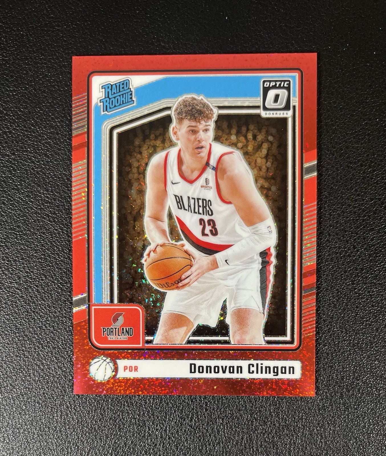 2024-25 Donruss Optic Rated Rookie Donovan Clingan #272 Red Glitter /75