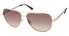 Harley-Davidson Women's Teardrop Aviator Sunglasses, Gold Frames/Brown Lenses