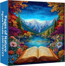 Pages of Nature Flower Landscape Colorful 1000 Piece Jigsaw Puzzle 24" x 24" NEW