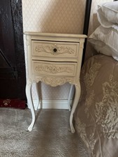 Antique Style Bedside Cabinet With Two Working Drawers
