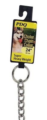 PDQ 12624 Silver Steel Large/X-Large Dog Choke Chain Collar 24 L x 4 W in.