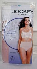 Jockey 3 Briefs Panties Cotton waistband 1484 Earth Rose Floral White mix sz 7