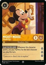 LORCANA TCG Rise of the Floodborn - Mickey Mouse Friendly Face Super Rare 13/204