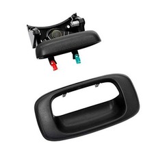 Tailgate Handle Latch and Bezel Trim with Rod Clips for 1999-2007 Black