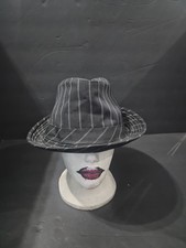 Peter Grimm Black & White Striped Fedora Hat Size L/XL 