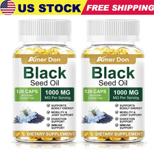 Black Seed Oil Capsules - 100 Pure Organic COLD PRESSED Cumin Nigella Sativa