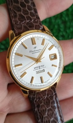 Rare Vintage Seikomatic Weekdater 6206-8980 Diashock 26 Jewels