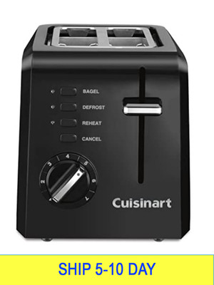 Cuisinart CPT-122BK 2-Slice Compact Plastic Toaster, Black