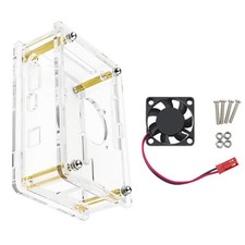 Acrylic Transparent Protective Case W/ Heat Cooling Fan Kit For Orange pi 4 LTS