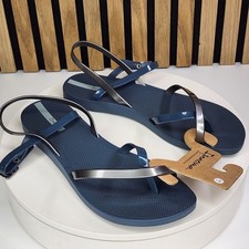 NUEVO - Sandalias Ipanema Moda VIII Mujer Azul Plata Talla 10