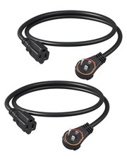 DEWENWILS 3FT Heavy Duty Extension Cord 14/3 Gauge 360 Rotating Flat Plug