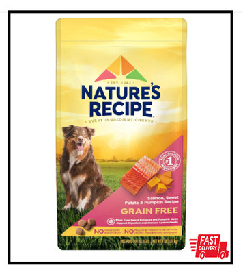 Nature s Recipe Dry Dog Food, Grain Free Salmon, Sweet Potato Pumpkin Recipe 4lb