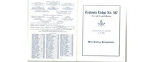 Teutonia Lodge #367 Masonic Program - West Reading PA - 1965 - Freemason Paper