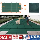 Pool Safety Cover 22X42 FT with Center Steps Rectangular In Ground Outdoor Green
