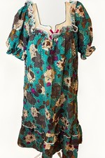 Vtg 70s Liberty House Hawaiin Muumuu Dress Cottagecore Prairie Maxi