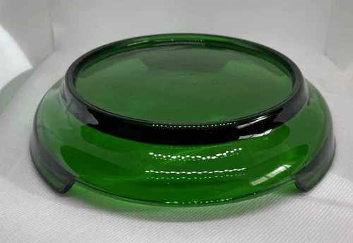 Vintage Mid Century Modern Anchor Hocking Forest Green Punch Bowl Stand Base