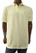New Nautica Mens Classic Fit Short Sleeve Lemon Mist Mesh Polo Shirt XL