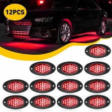 12X LED Red Rock Underbody Light Rig Trail Glow Lamp For Offroad SUV Pickup Car