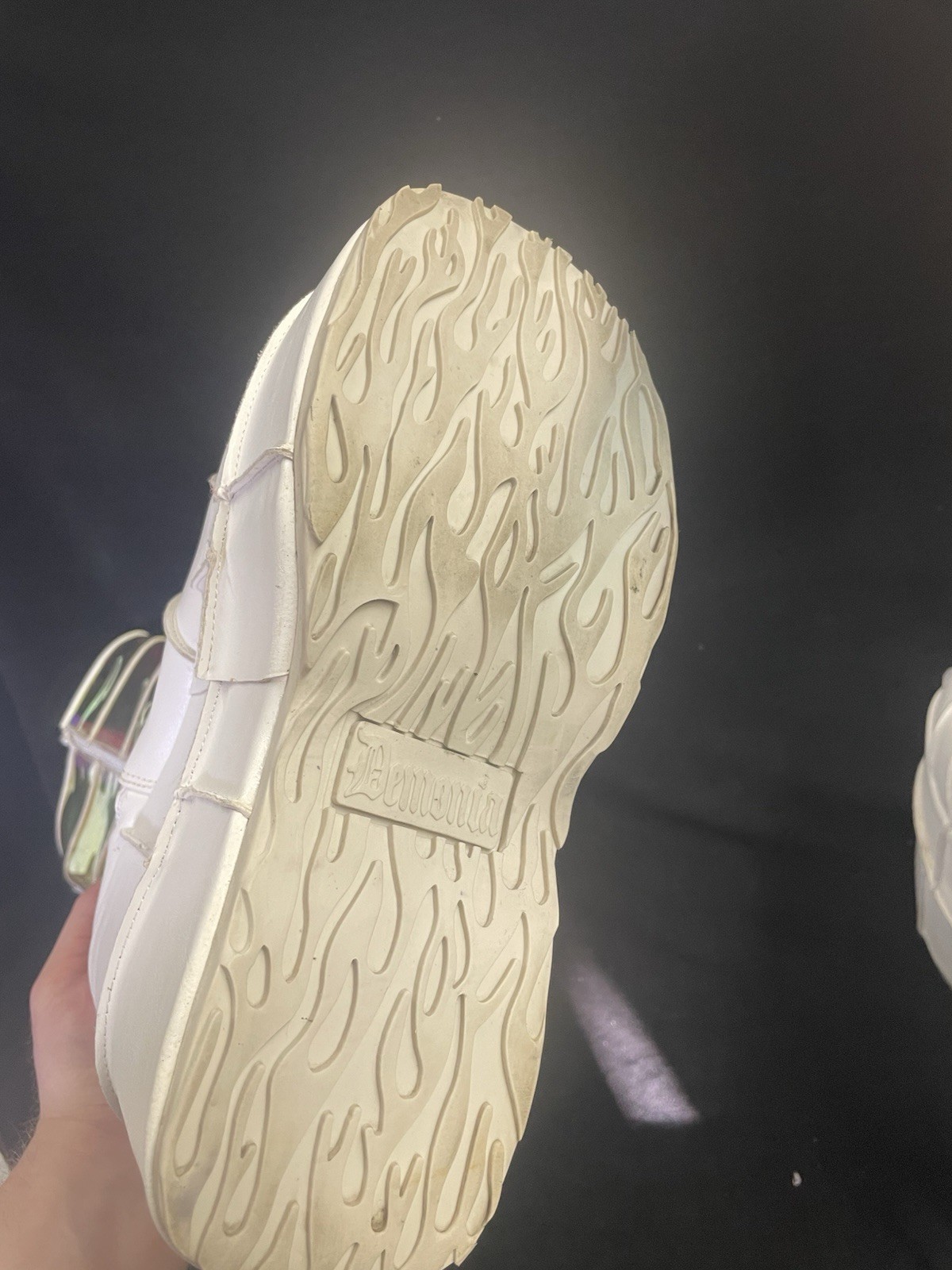 Demonia White Holographic Platform Boots Womens 7… - image 9