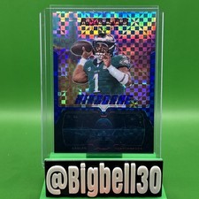 2025 Panini Rookies & Stars - Airborne Jalen Hurts #3  Blue Plaid X-Fractor