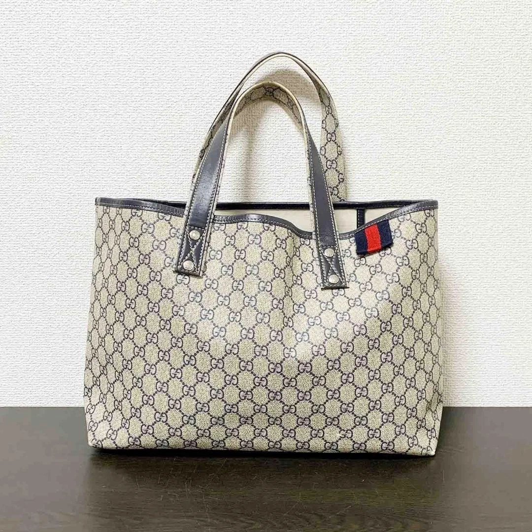 Sac fourre tout Gucci GG Supreme Sherry Line 211134 toile marine