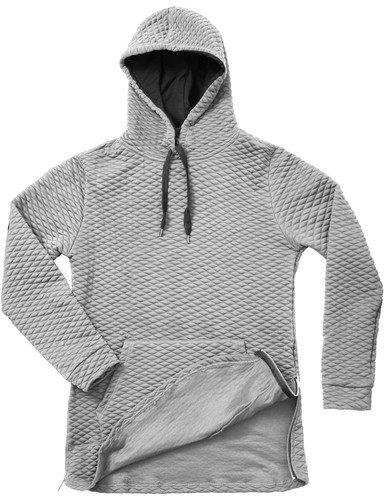 Mens HOODIE Zipper longline Elongated Hipster Hip Hop Fashion Sweater QUILTED - Picture 7 of 10