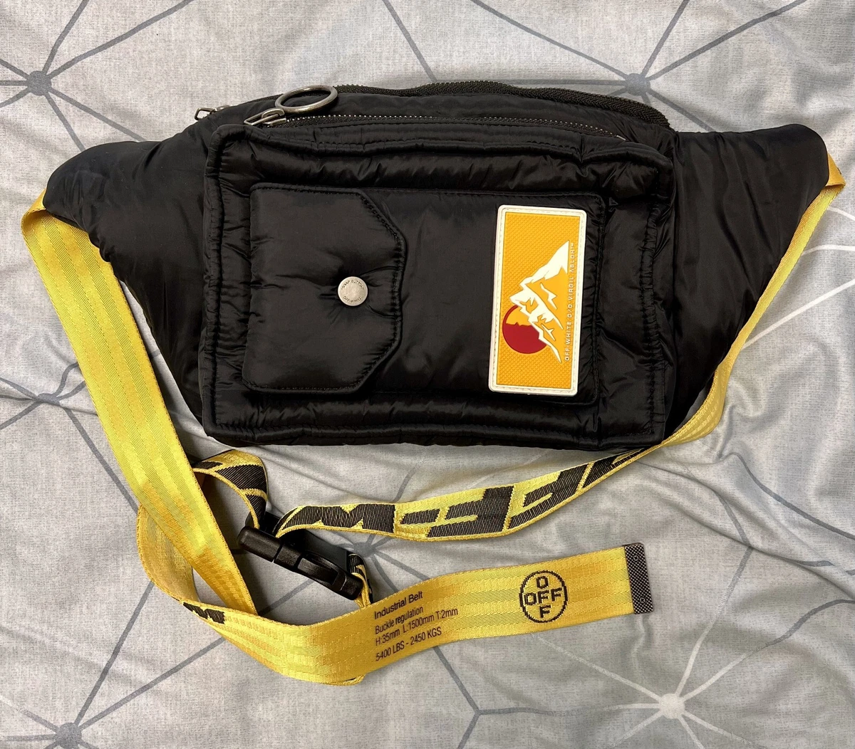 Off white puffy fanny pack sale